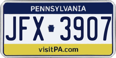 PA license plate JFX3907