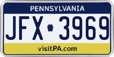 PA license plate JFX3969