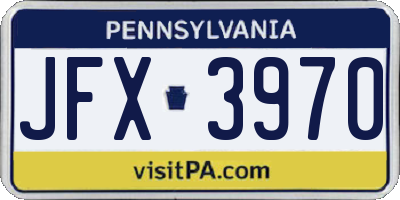 PA license plate JFX3970