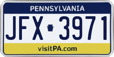 PA license plate JFX3971