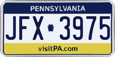 PA license plate JFX3975