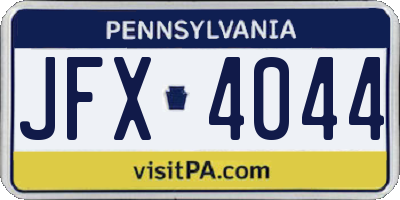 PA license plate JFX4044