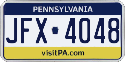 PA license plate JFX4048