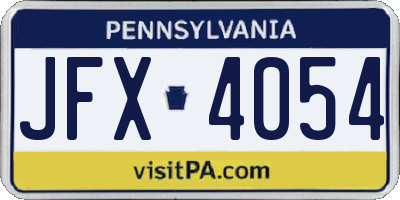 PA license plate JFX4054
