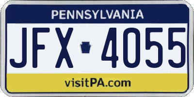 PA license plate JFX4055