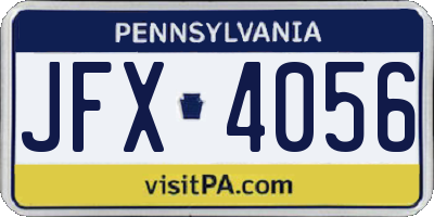 PA license plate JFX4056