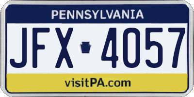 PA license plate JFX4057