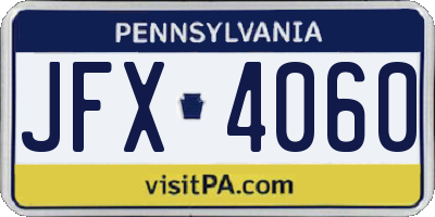 PA license plate JFX4060