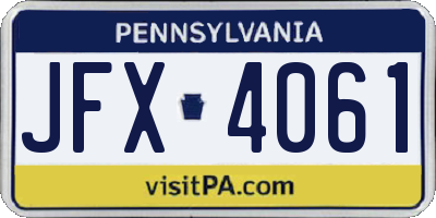 PA license plate JFX4061
