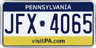 PA license plate JFX4065