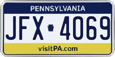 PA license plate JFX4069