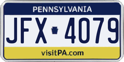 PA license plate JFX4079
