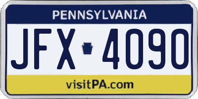 PA license plate JFX4090