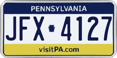 PA license plate JFX4127