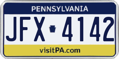 PA license plate JFX4142