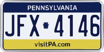 PA license plate JFX4146