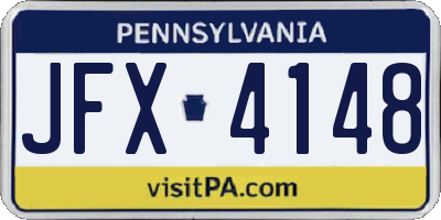 PA license plate JFX4148