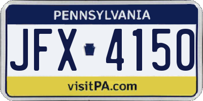 PA license plate JFX4150