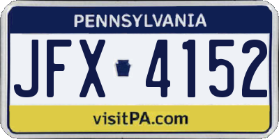PA license plate JFX4152