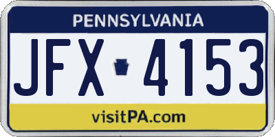 PA license plate JFX4153