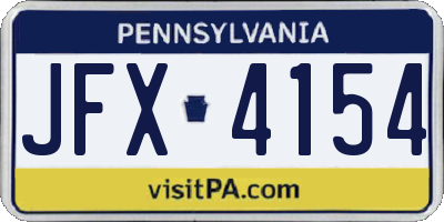 PA license plate JFX4154
