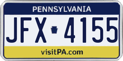 PA license plate JFX4155