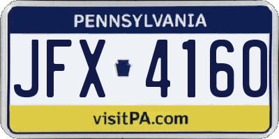 PA license plate JFX4160