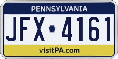 PA license plate JFX4161