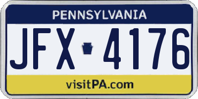 PA license plate JFX4176
