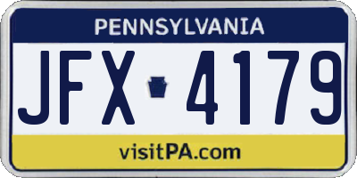 PA license plate JFX4179