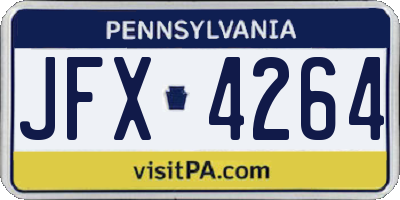 PA license plate JFX4264
