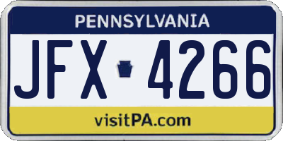 PA license plate JFX4266