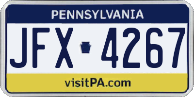 PA license plate JFX4267
