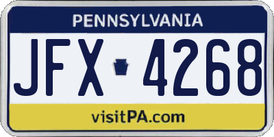 PA license plate JFX4268