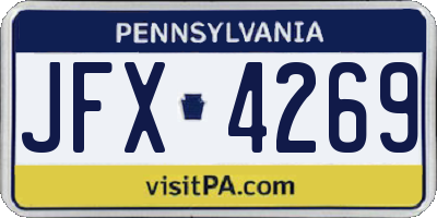PA license plate JFX4269
