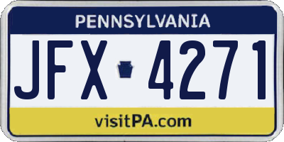 PA license plate JFX4271