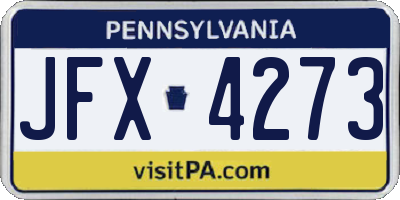 PA license plate JFX4273
