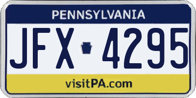 PA license plate JFX4295