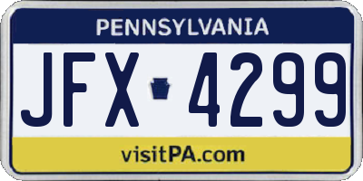 PA license plate JFX4299