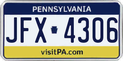 PA license plate JFX4306