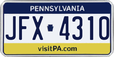PA license plate JFX4310