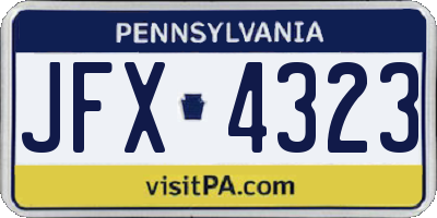 PA license plate JFX4323