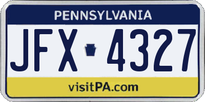 PA license plate JFX4327