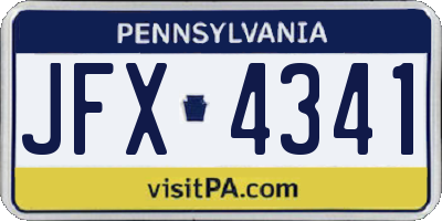 PA license plate JFX4341