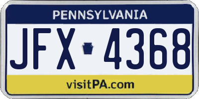 PA license plate JFX4368
