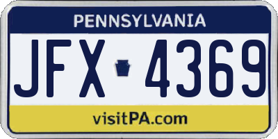 PA license plate JFX4369