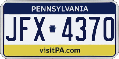PA license plate JFX4370