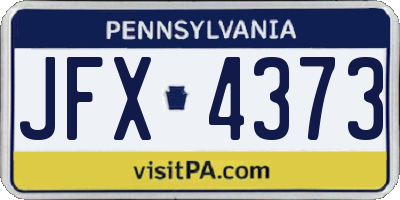 PA license plate JFX4373