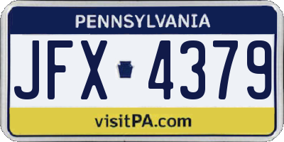 PA license plate JFX4379