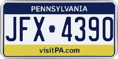 PA license plate JFX4390